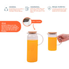 Kit 2 Jarras De Vidro Borossilicato Suco Com Tampa De Bambu -