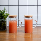 Kit 2 Jarras De Vidro Com Tampa De Bambu 750ml - Oikos Natura