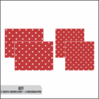 Kit 2 Jogo Americano + 2 Guardanapos Coração