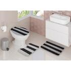 Kit 2 Jogo Tapete Banheiro 6 Peças Antiderrapante Decoração