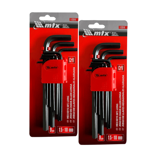 Kit 2 Jogos Chave Allen Longa 9pçs Mtx Fosfatizado
