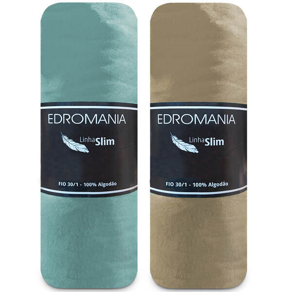 Kit 2 Jogos De Cama Lençol Casal 100 Algodão Com Elástico Edr