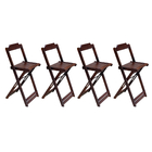 Kit 2 Jogos De Mesa Bistrô De Madeira Com 2 Cadeiras Dobravel