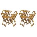 Kit 2 Jogos De Mesa Bistrô De Madeira Com 4 Cadeiras Dobravel