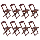 Kit 2 Jogos De Mesa Com 4 Cadeiras De Madeira Dobravel 120x70