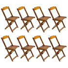 Kit 2 Jogos De Mesa Com 4 Cadeiras De Madeira Dobravel 60x60