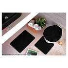 Kit 2 Jogos De Tapetes Banheiro Relevo 3 Peças Preto Oasis