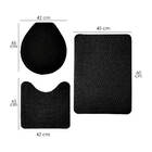 Kit 2 Jogos De Tapetes Banheiro Relevo 3 Peças Preto Oasis