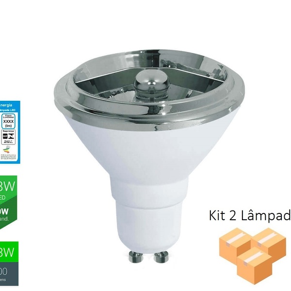 Kit 2 Lâmpadas Led Ar70 4.8w 4000k Gu10 24º - Opus