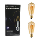 Kit 2 Lâmpadas Led Filamento St64 4w 2200k Retrô Vintage Delis