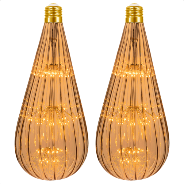 Kit 2 Lâmpadas Led Taschibra Vintage Fireworks Bt125 E27 Bivo