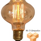 Kit 2 Lâmpadas Retrô Decorativa Vintage Thomas Edison L80 127v