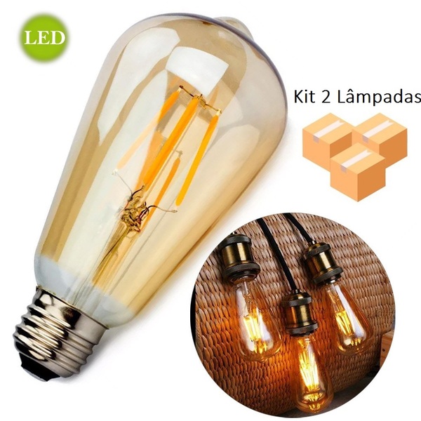 Kit 2 Lâmpadas Retrô Led St64 127v