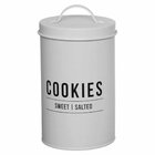Kit 2 Latas Metal Cookies E Açúcar Com Tampa Hermética Branco