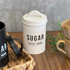 Kit 2 Latas Metal Cookies E Açúcar Com Tampa Hermética Branco