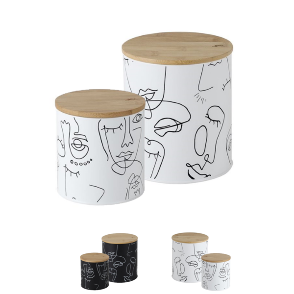 Kit 2 Latas Porta Mantimento Hermético De Metal Com Tampa De