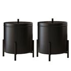 Kit 2 Lixeira Cesto De Lixo De Banheiro Cozinha Level Preto