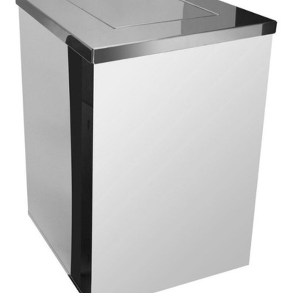 Kit 2 Lixeira Inox Quadrada Com Tampa Vai-vem 100 Litros Inox