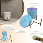 Kit 2 Lixeiras Brancas Com Detalhes Em Dourado 6 Litros Level