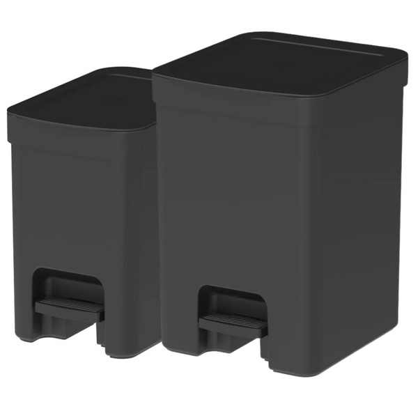 Kit 2 Lixeiras Com Pedal E Aro Interno 6 Litros 12 Litros Ou