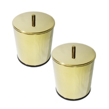 Kit 2 Lixeiras Dourada Aço Inox 3l + 5l Fineza