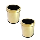 Kit 2 Lixeiras Dourada Aço Inox Com Aro 3l + 7l Fineza
