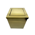 Kit 2 Lixeiras Quadrada Dourada Aço Inox Com Tampa Basculante