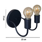 Kit 2 Luminária Arandela Dupla Industrial Retrô Vintage Loft