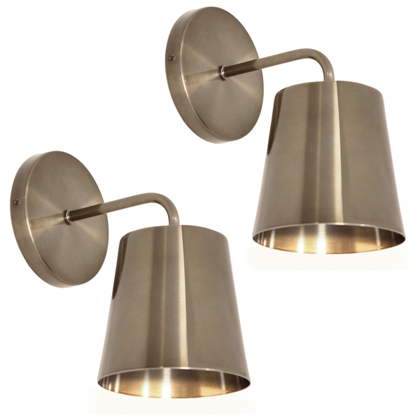 Kit 2 Luminária Arandela Parede Balde Sala Cozinha Hall Bronze