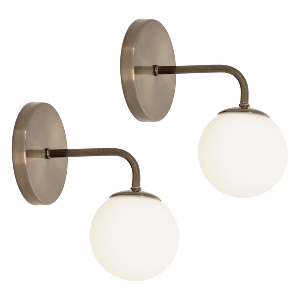 Kit 2 Luminária Arandela Parede Bolinha Globo Vidro Quarto Br