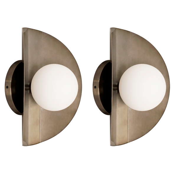 Kit 2 Luminária Arandela Parede Cacau Globo Vidro Lavabo Bron