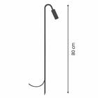 Kit 2 Luminária Haste Poste De Chão Jardim Grama Marrom 80cm