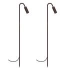 Kit 2 Luminária Haste Poste De Chão Jardim Grama Marrom 80cm