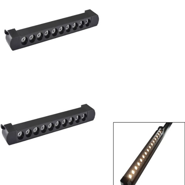 Kit 2 Luminária Led Pontual Linear 20w 3000k Para Trilho Pret