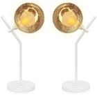 Kit 2 Luminária Mesa Jabuticaba Globo Ambar Harmony Branco