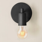 Kit 2 Luminária Parede Arandela Botão Moderna Lavabo Preto