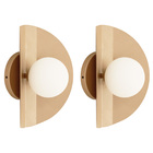 Kit 2 Luminária Parede Arandela Cacau Globo Vidro Hall Champa