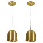 Kit 2 Luminária Pendente 16x14cm Aluminium Dourado Bivolt