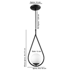 Kit 2 Luminária Pendente Aro Gota Orby Preto Magnifico