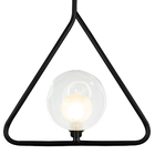 Kit 2 Luminária Pendente Aro Triangulo Harmony Preto