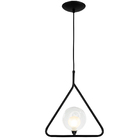 Kit 2 Luminária Pendente Aro Triangulo Harmony Preto