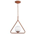 Kit 2 Luminária Pendente Aro Triangulo Orby Cobre Magnifico