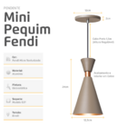 Kit 2 Luminária Pendente Mini Pequim 24cm Balcão Bancada Fend