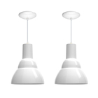 Kit 2 Luminária Pendente Refletor Prv Branco