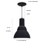 Kit 2 Luminária Pendente Refletor Prv Preto Fosco / Branco