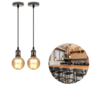 Kit 2 Luminária Pendente Soquete Bocal Retro E27 Com Lâmpada