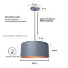 Kit 2 Luminária Pendente Veneza Cinza