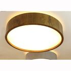 Kit 2 Luminária Plafon Cilíndrico 40cm Em Madeira Imbuia