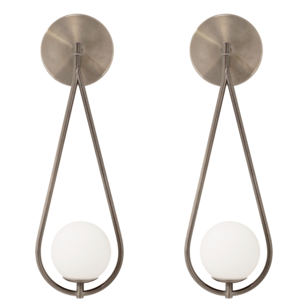 Kit 2 Luminárias Arandela Gota Globo Cabeceira Quarto Bronze