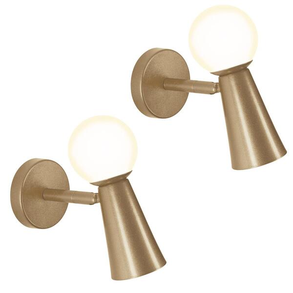 Kit 2 Luminárias Arandela Parede Globo Articulada Bronze